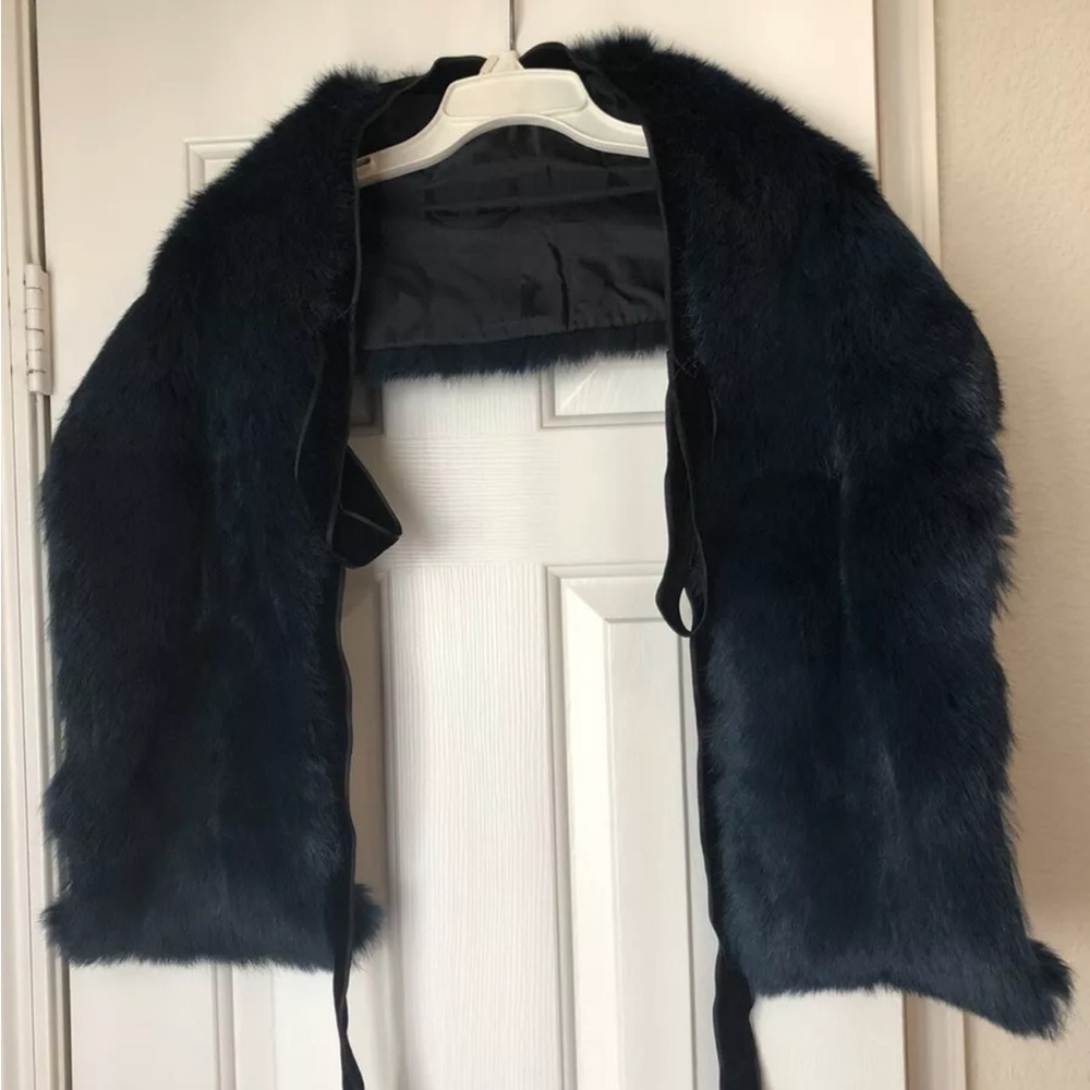 Gucci fur Stole wrap green-blue Color